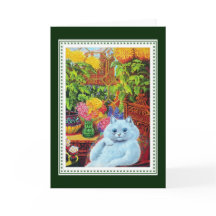 Antropomorf vit katt framtagen av Gula blommor