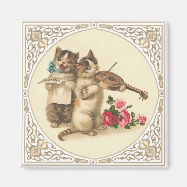 Antropomorfa Musical Kittens Magnet (Framsidan)