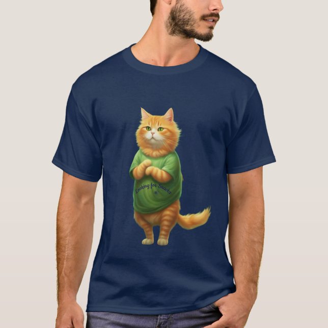Antropomorfisk orange tabbykatt som letar t shirt (Framsida)