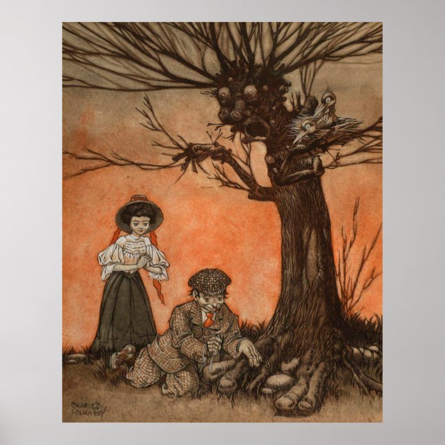 Antropomorfiskt träd av Charles Folkard Poster (Framsidan)