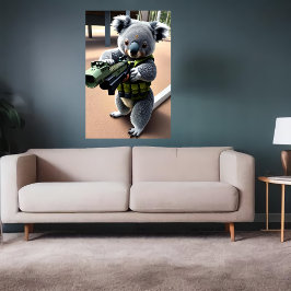Antropomorphic Koala soldat | AI Art Poster