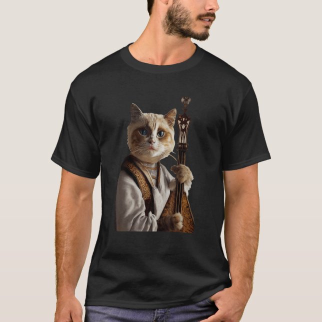 Antropomorphic Ragdoll Cat Wearing Medieval Play L T Shirt (Framsida)