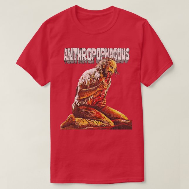 Antropophagus 80s Cult Classic Horror T Shirt (Design framsida)