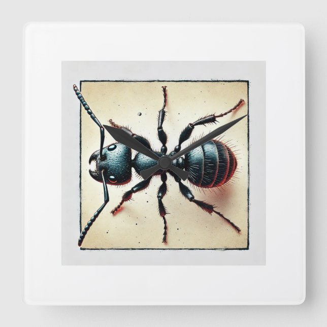 Ants 050824IREF236 - Watercolor Fyrkantig Klocka (Framsida)