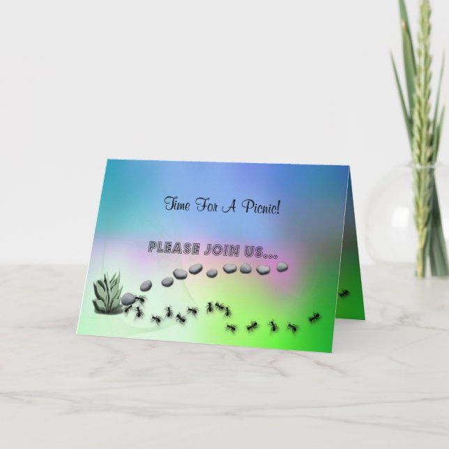 Ants går på en Picnic-inbjudan Inbjudan (Framsida)
