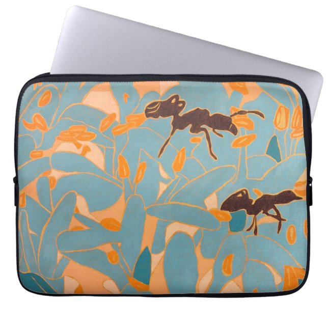 Ants with Blue flowers Autralian Flora Laptop Fodral (Framsidan)