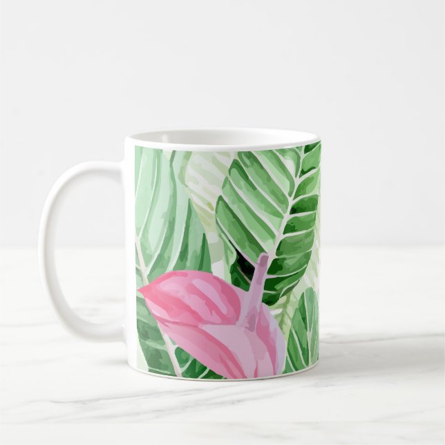 Anturio Rosa Planta Tropical Kaffemugg (Vänster)