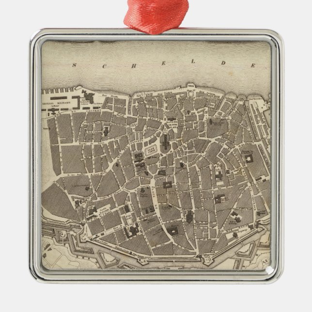 Antwerp Belgien Julgransprydnad Metall (Framsidan)