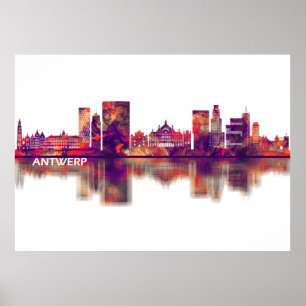 Antwerp Belgium Skyline Poster