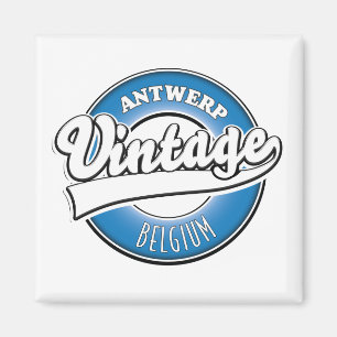 Antwerp belgium vintage logotyp magnet
