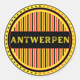 Antwerp City Pride Emblem – Belgisk Identitet Runt Klistermärke