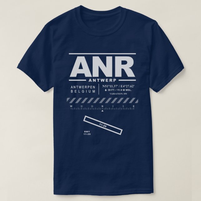 Antwerp Internationell flygplats ANR T-Shirt (Design framsida)