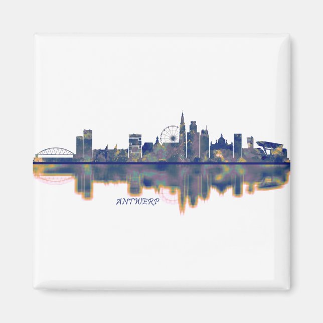 Antwerp Skyline Magnet (Framsidan)