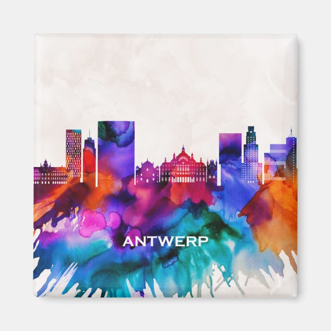 Antwerp Skyline Magnet (Framsidan)