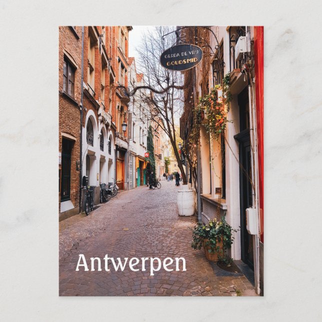 Antwerpen Belgien gatufoto Vykort (Framsida)