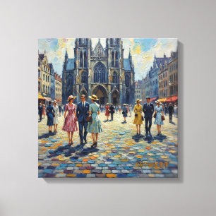 Antwerpen Belgien Katedraltorget Hem Inredning Canvastryck