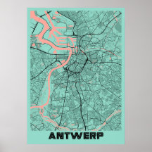 Antwerpen - Belgien Peony City Karta