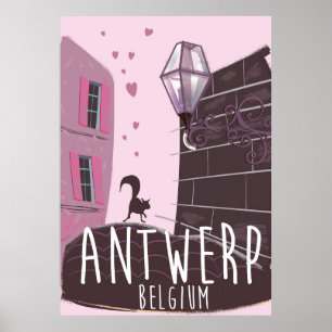 Antwerpen, Belgien Resaaffisch Poster