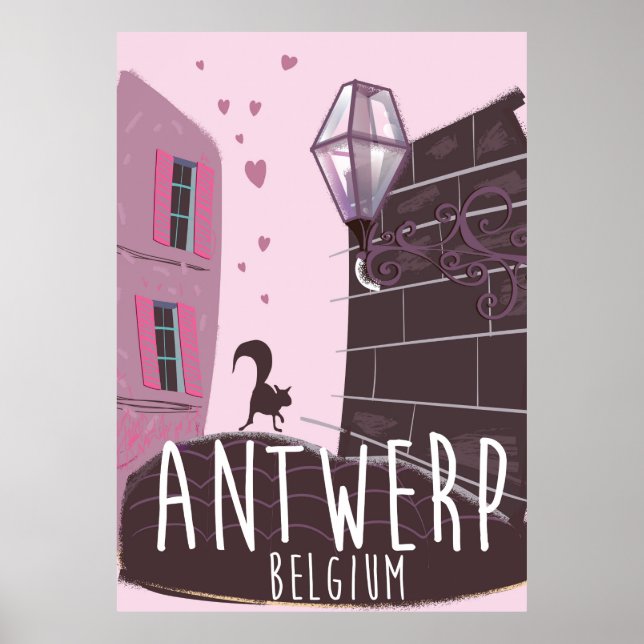 Antwerpen, Belgien Resaaffisch Poster (Framsidan)