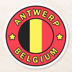 Antwerpen Belgien Underlägg Papper Rund