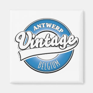 Antwerpen belgien vintage logotyp vykort magnet