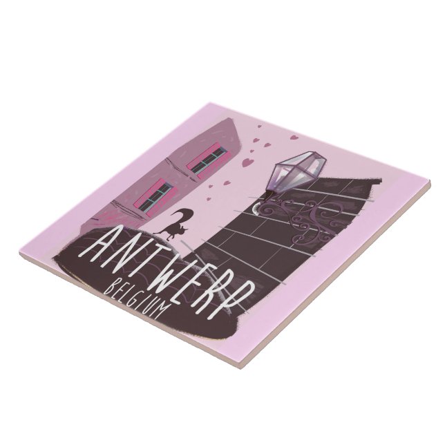 Antwerpen, Belgiens reseaffisch Kakelplatta (Sidan)