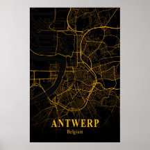 Antwerpen Belgium City Karta Guld Street Karta Eur