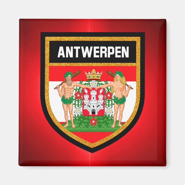 Antwerpen Flagga Magnet (Framsidan)