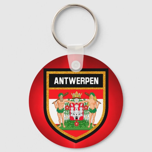 Antwerpen Flagga Nyckelring (Framsida)
