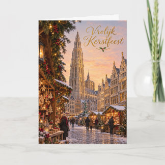 Antwerpen julmarknad Glad jul Helgkort