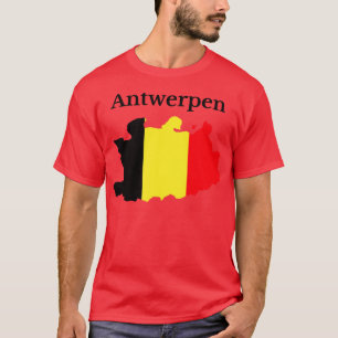 Antwerpen-provinsen Karta Belgien T Shirt
