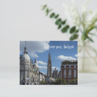Antwerpen stadsbild Belgien från Steenplein Helg Vykort