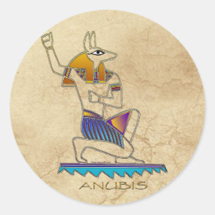 ANUBIS Anciella Egyptian God History Fastcker Set Runt Klistermärke