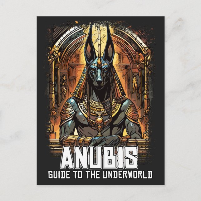 Anubis Ancient Egyptian GOD Guide to Underworld Vykort (Framsida)