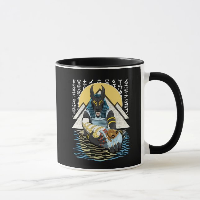 Anubis Ancient Egyptian God Illustration Mugg (Höger)