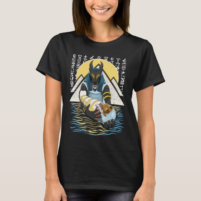 Anubis Ancient Egyptian God Illustration T Shirt (Framsida)
