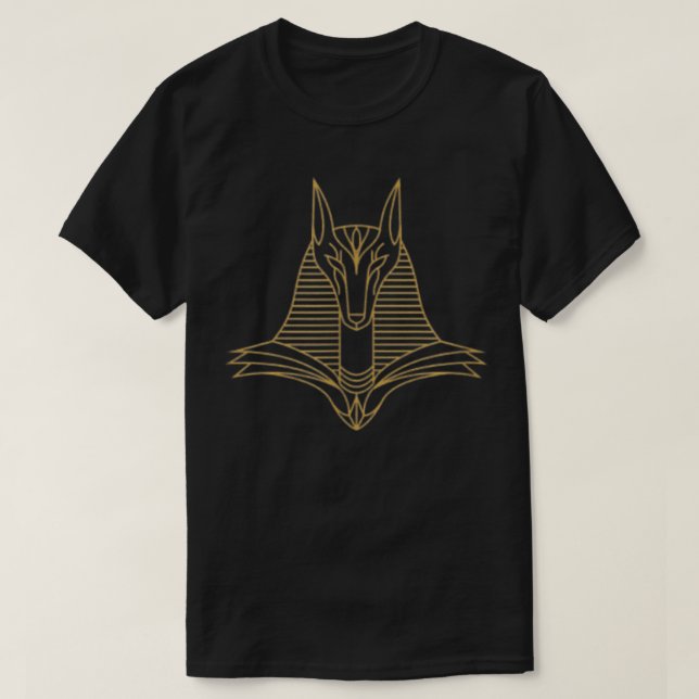 Anubis Ancient Kemet Design hade en afrikansk ritu T Shirt (Design framsida)
