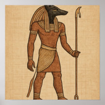 Anubis Ancient Papyrus Egyptian Poster