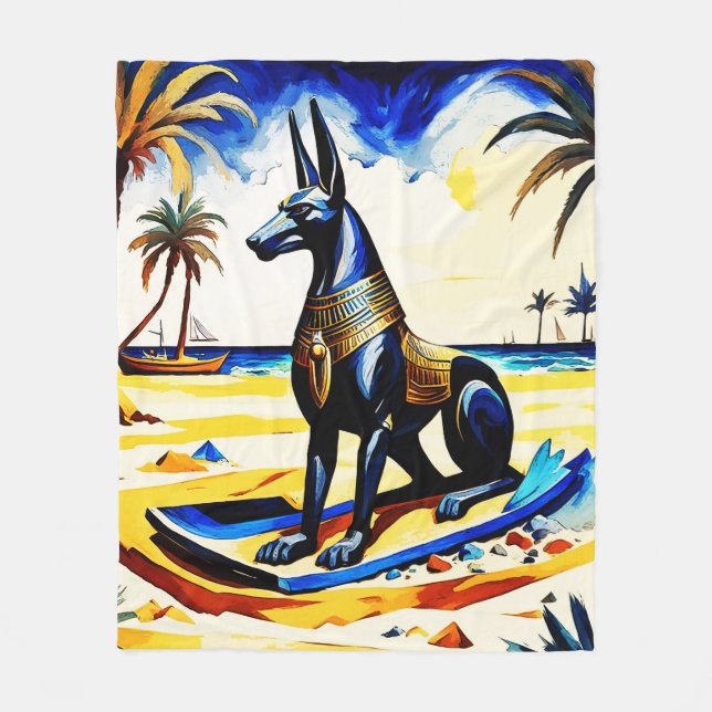 Anubis At The Beach 105 Fleecefilt (Framsidan)