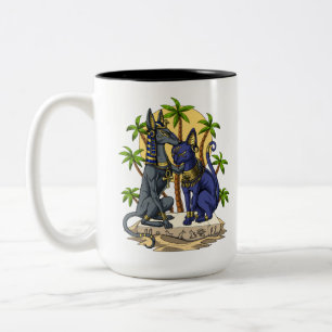 Anubis Bastet Två-Tonad Mugg