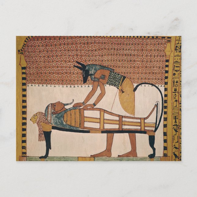 Anubis deltar i Sennedjems mamma Vykort (Framsida)