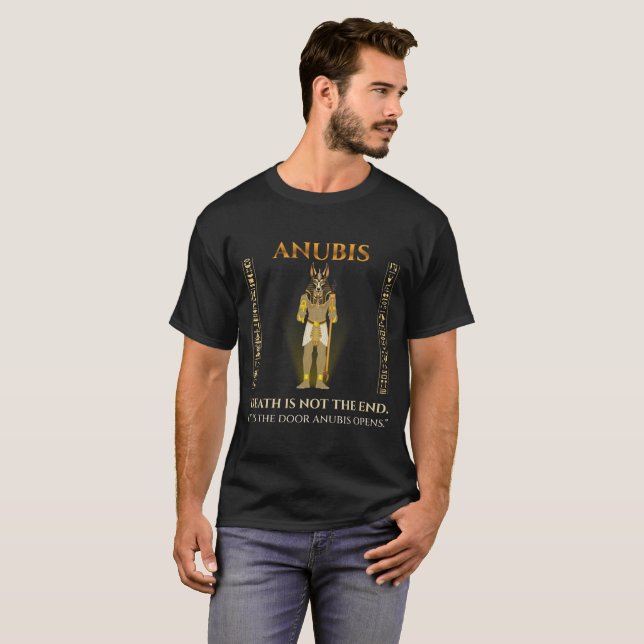 Anubis dödsdörr efterlivet forntida Egypten T Shirt (Hel framsida)