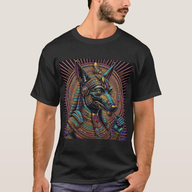 Anubis Egyptian Art T Shirt (Framsida)