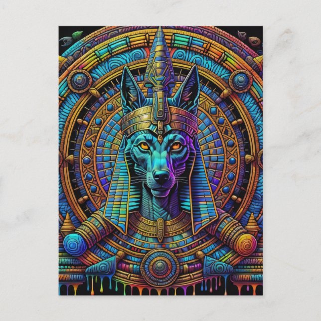 Anubis Egyptian Art Vykort (Framsida)