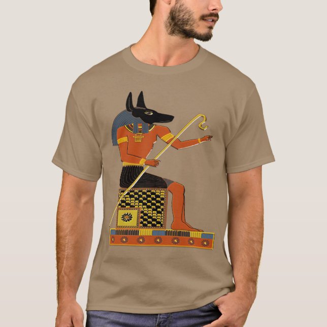 Anubis Egyptian Folk Art T Shirt (Framsida)