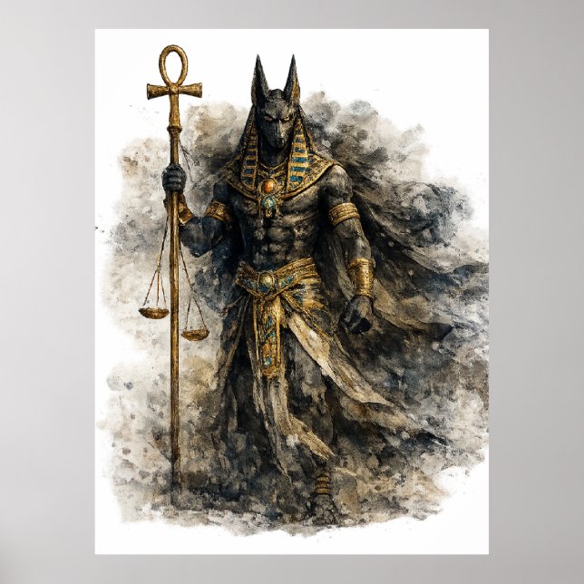 Anubis Egyptian God Ancient Mythology Wall Art Poster (Framsidan)