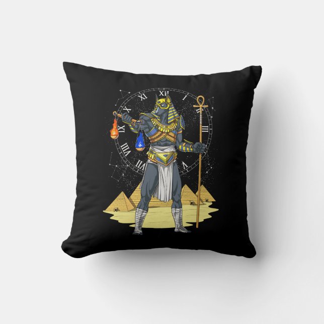 Anubis Egyptian Gud Ancient Ankh Mythology Kudde (Framsida)