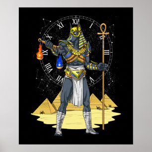 Anubis Egyptian Gud Ancient Ankh Mythology Poster