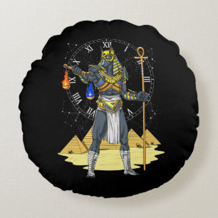 Anubis Egyptian Gud Ancient Ankh Mythology Rund Kudde