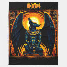 Anubis Egyptian Gud Fleece Blanket
